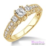 Diamond Engagement Ring LM-1136-YG 7/8 Carat