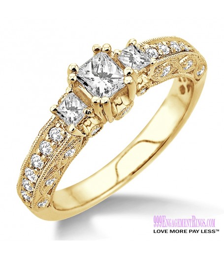 Diamond Engagement Ring LM-1136-YG 7/8 Carat