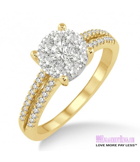Diamond Engagement Ring LM-1116-YG 3/4 Carat