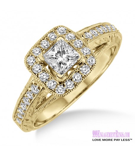 Diamond Engagement Ring LM-1122-YG 5/8 Carat
