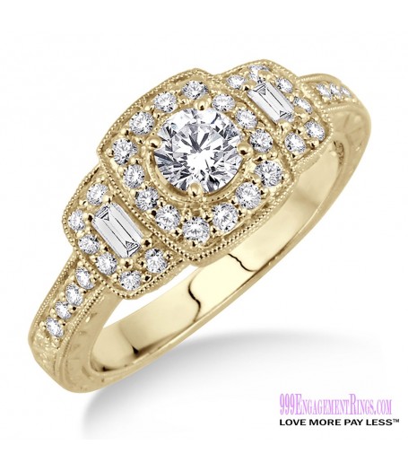 Diamond Engagement Ring LM-1124-YG 3/4 Carat